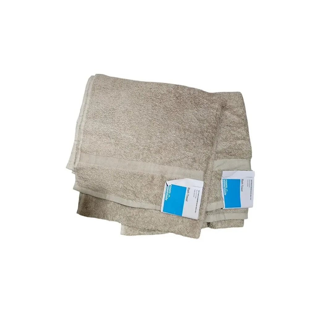 Room Essentials Bath Towels Set of 2 Tan Taupe OEKO-TEX Fade Resistant NWT